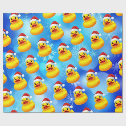 Papier Cadeau Canard en caoutchouc jaune de Noël mignon (Plat)