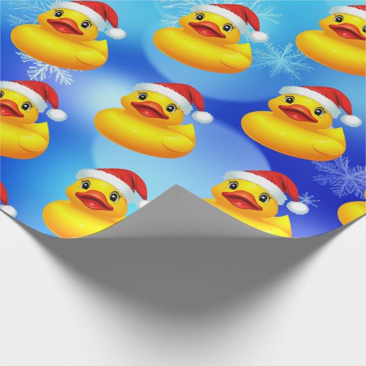 Papier Cadeau Canard en caoutchouc jaune de Noël mignon (Coin)