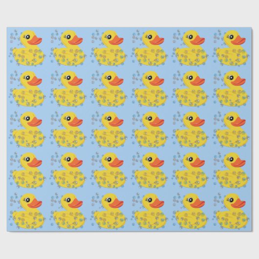 Papier Cadeau Canard en caoutchouc jaune mignon (Plat)