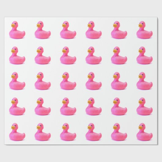 Papier Cadeau Canard en caoutchouc rose (Plat)