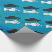 Papier Cadeau Canard ombre sur fond bleu (Coin)