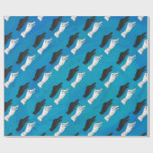 Papier Cadeau Canard ombre sur fond bleu (Plat)