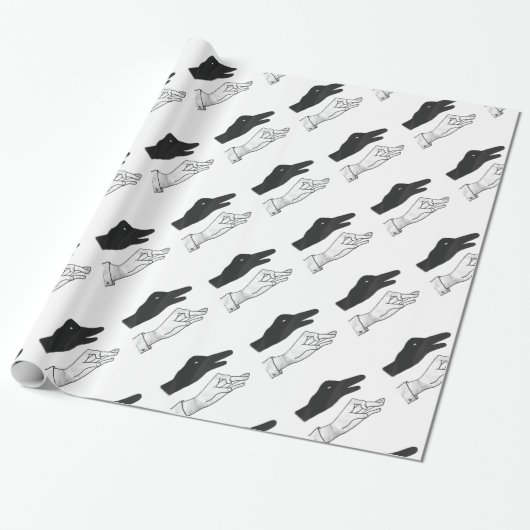 Papier Cadeau Canard Silhouette main (Déroulé)