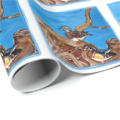 PAPIER CADEAU CANARDS BRANCHUS (Coin rond)