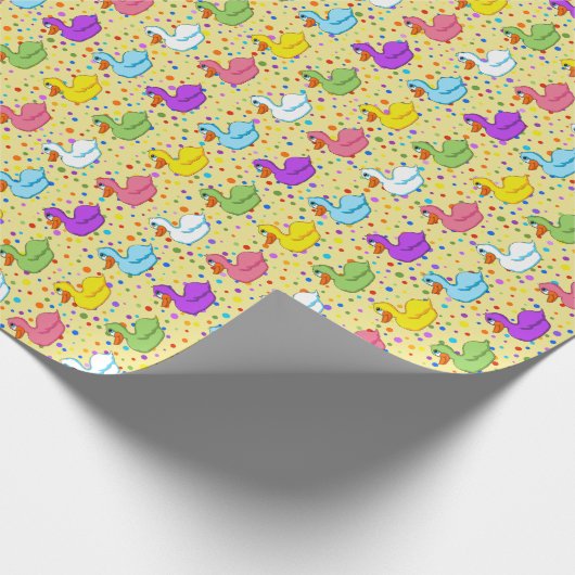 Papier Cadeau Canards dans un papier d'emballage de rangée (Coin)