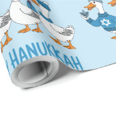 Papier Cadeau Canards de Hanoukka (Coin rond)