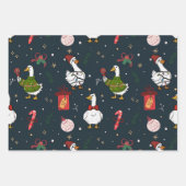 Papier Cadeau Canards de Noël Mignon (Devant 2)