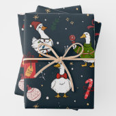 Papier Cadeau Canards de Noël Mignon (En situation)