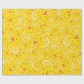Papier Cadeau Canards en caoutchouc jaune mignons (Plat)