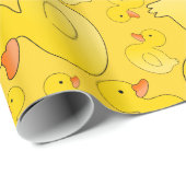Papier Cadeau Canards en caoutchouc jaune mignons (Coin rond)