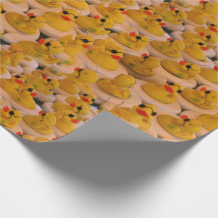 Papier Cadeau Canards en caoutchouc jaune Motif animal