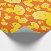 Papier Cadeau Canards en caoutchouc orange mignons (Coin)