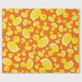 Papier Cadeau Canards en caoutchouc orange mignons (Plat)