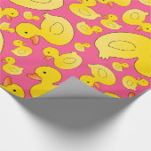 Papier Cadeau Canards en caoutchouc rose mignon (Coin)