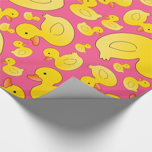 Papier Cadeau Canards en caoutchouc rose mignon (Coin)