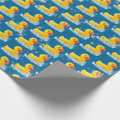 Papier Cadeau Canards Jaunes En Caoutchouc Avec Bulles (Coin)