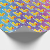Papier Cadeau Canards Jaunes En Caoutchouc Avec Bulles (Coin)