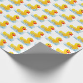 Papier Cadeau Canards Jaunes En Caoutchouc Dans L'Eau (Coin)