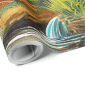 Papier Cadeau Canards vintages À L'Étang 3 Découpage (Coin rond)