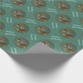 Papier Cadeau Canards volants Sea Mist Green (Coin)