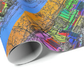 PAPIER CADEAU CANAUX (Coin rond)