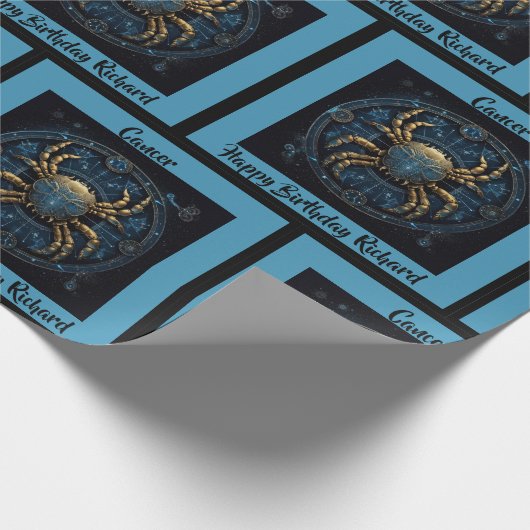 Papier Cadeau Cancer Ajouter un nom Anniversaire Horoscope Cadea (Coin)