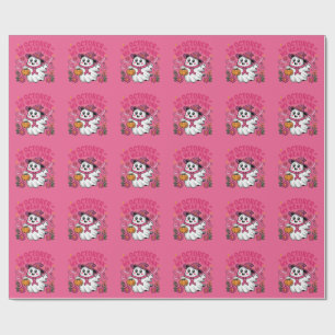 Papier Cadeau Cancer du sein en octobre Nous portons du rose Fan