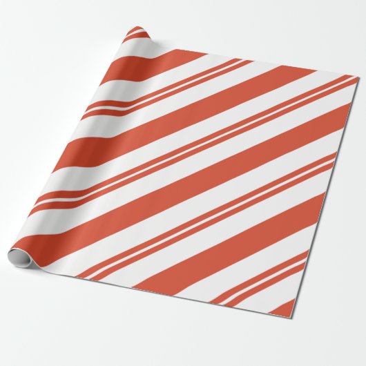 Papier Cadeau Candy Cane Chorus-Big Stripe Diagonal (Déroulé)
