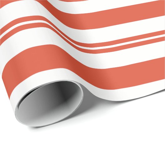 Papier Cadeau Candy Cane Chorus-Big Stripe Wrapping Paper (Coin rond)