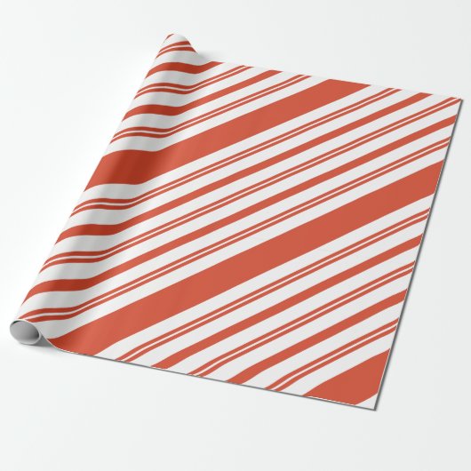 Papier Cadeau Candy Cane Chorus-Stripe-Diagonal (Déroulé)
