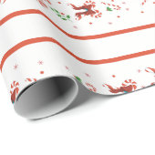 Papier Cadeau Candy Cane Chorus Wrapping Paper (Coin rond)
