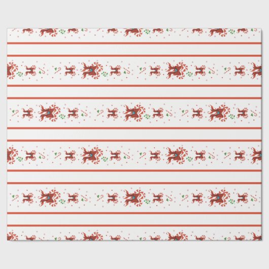 Papier Cadeau Candy Cane Chorus Wrapping Paper (Couture)