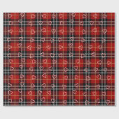 Papier Cadeau Candy Cane Hearts and Snowflakes On Plaid (Plat)