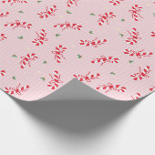 Papier Cadeau Candy Cane Sprinkle Pattern - Pink Holiday Design (Coin)