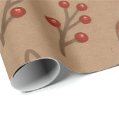 Papier Cadeau Candy Canes and Holly Christmas Paper (Coin rond)