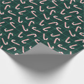Papier Cadeau Candy Canes Plaids Custom Name  (Coin)