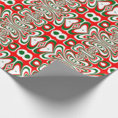 Papier Cadeau Candy classique rouge et vert (Coin)