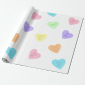 Papier Cadeau Candy Conversation Coeur Valentines Day (Déroulé)