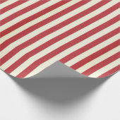 Papier Cadeau Candy Land rayé rouge, à l'aspect vieillot (Coin)