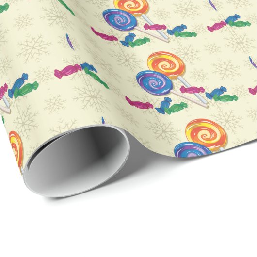 Papier Cadeau Candy Noël Design Noël (Coin rond)