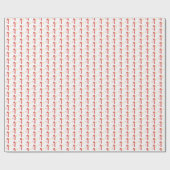 Papier Cadeau Candycane Star Doodle CHRISTMAS Holiday Red White  (Plat)