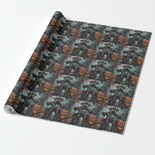 Papier Cadeau Cane Corso à moto Halloween Épouvantable
