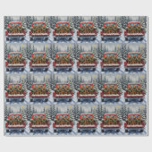 Papier Cadeau Cane Corso Christmas Red Truck Holiday (Plat)