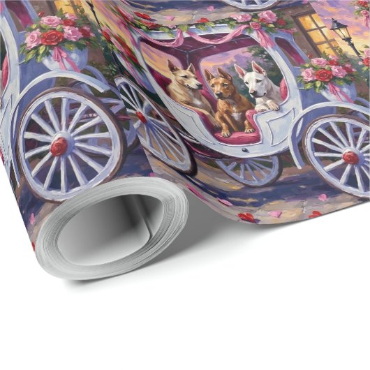 Papier Cadeau cane corso Dog Valentine's Day (Coin rond)