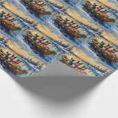 Papier Cadeau Cane Corso Noël Bateau Vacances (Coin)
