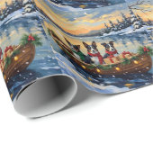 Papier Cadeau Cane Corso Noël Bateau Vacances (Coin rond)