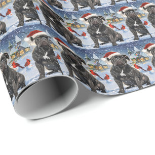 Papier Cadeau Cane Corso Winter Wonderland Noël Joie