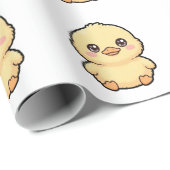 Papier Cadeau Caneton bébé mignon (Coin rond)