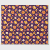 Papier Cadeau Canettes de maïs d'Halloween sur violet (Plat)