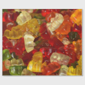 Papier Cadeau Canettes d'ours de gomme (Plat)